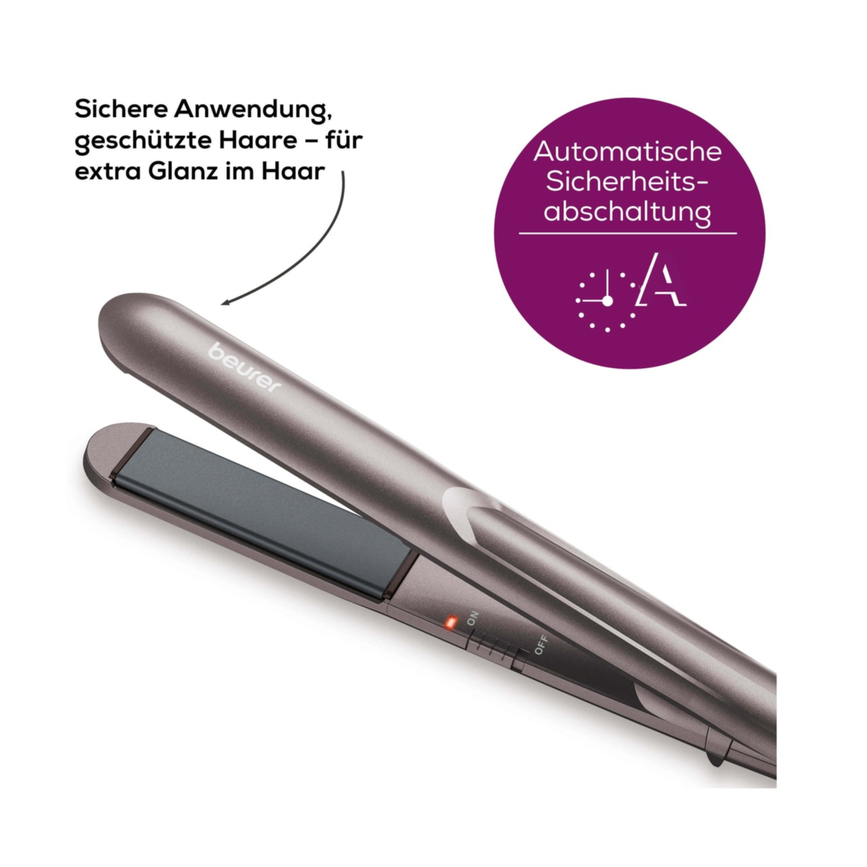 HS 15 Haarglätter Basic Line Keramik Haar Glätteisen mit Aufhängeöse (10074) - Grau