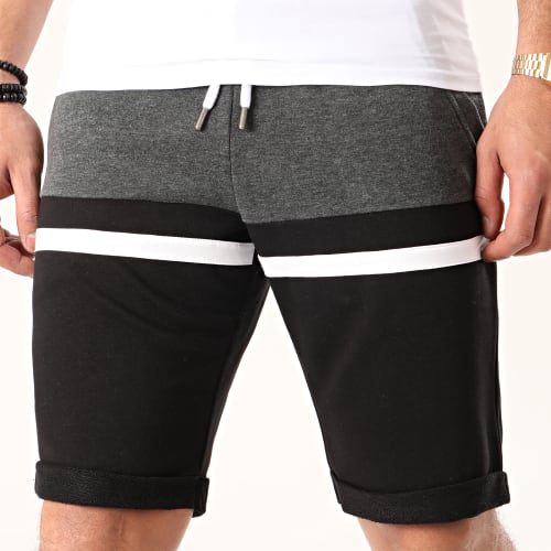 Short Jogging Tricolore 1059 Noir Anthracite Blanc