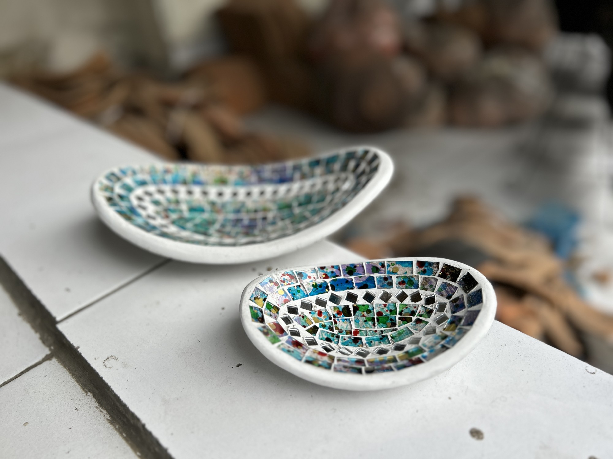 Mosaikschale 'Avan' S, multicolor, B 15 cm, L 10 cm, H 4 cm von fischer's lagerhaus