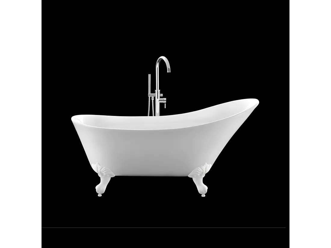 Baignoire ancienne rétro sur pieds BALMAIN Blanche 161 cm Pieds d'Aigle Blancs
