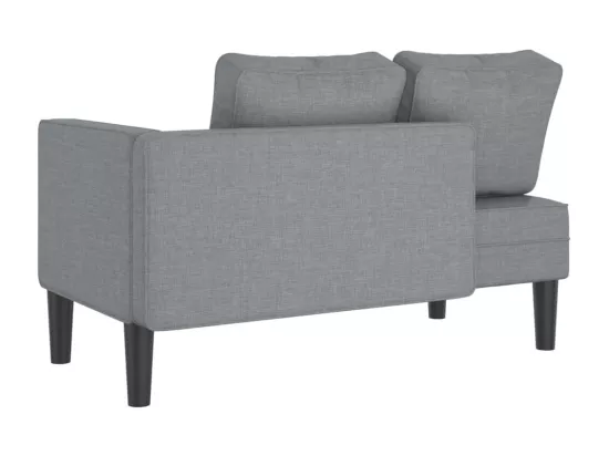 Prolenta Premium - Chaise longue avec coussins gris clair tissu