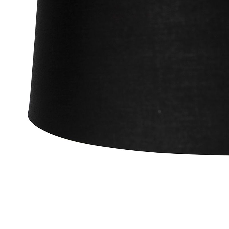 Hanglamp zwart met katoenen kappen zwart met goud 35 cm 2-lichts - Blitz