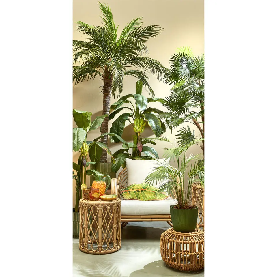 Mica Decorations Plantenpot - kunststof - donkergroen - 17,5x15cm