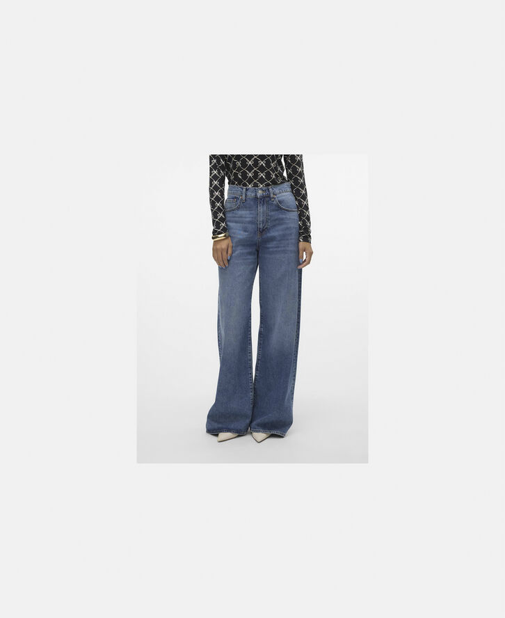 Vero Moda VMELINA SHR WIDE DENIM JEANS BA3284 Medium blue denim