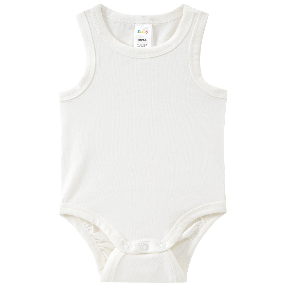 Famy 5 Baby Bodys in Unifarben weiss