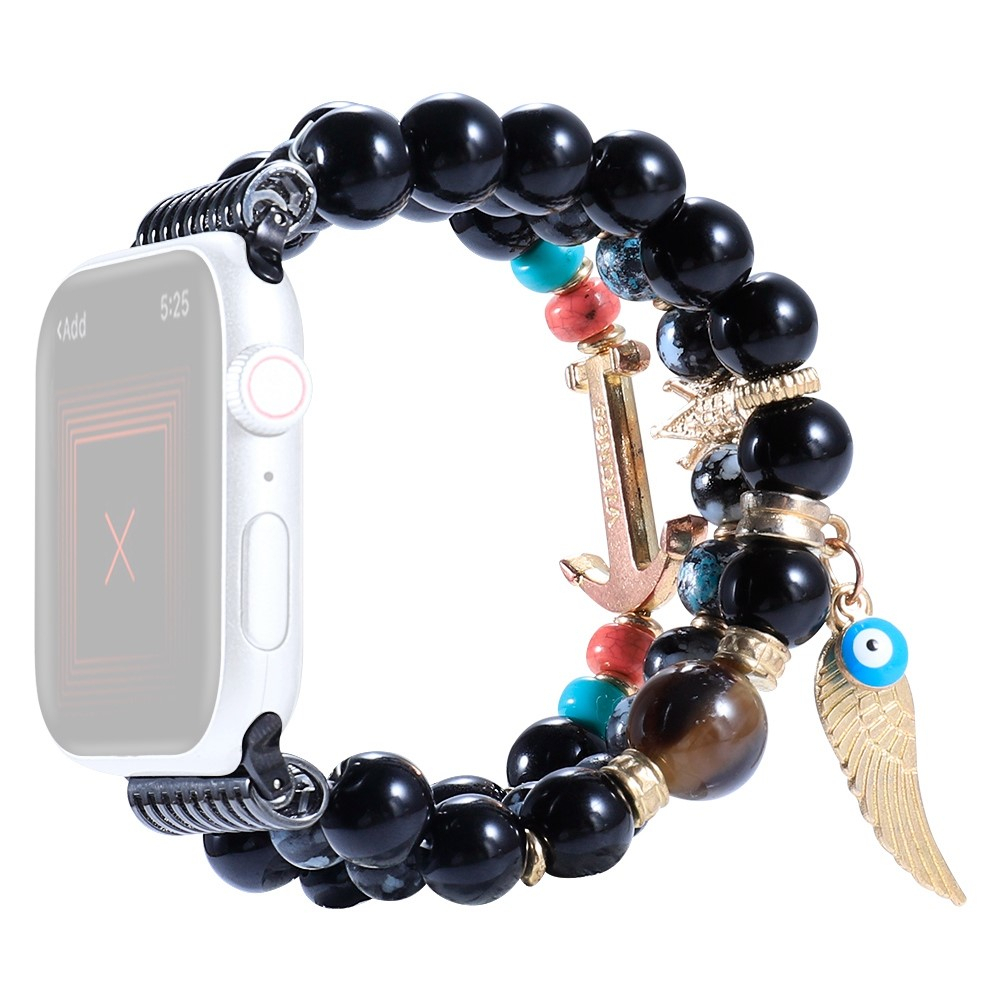 Apple Watch (49/46/45/44 mm) Elastisches Perlen Ersatz Armband (Gelenkumfang: 190-230mm) - Schwarz