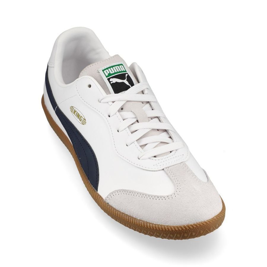 PUMA King 21 IT - Blanc/Bleu Marine/Argenté