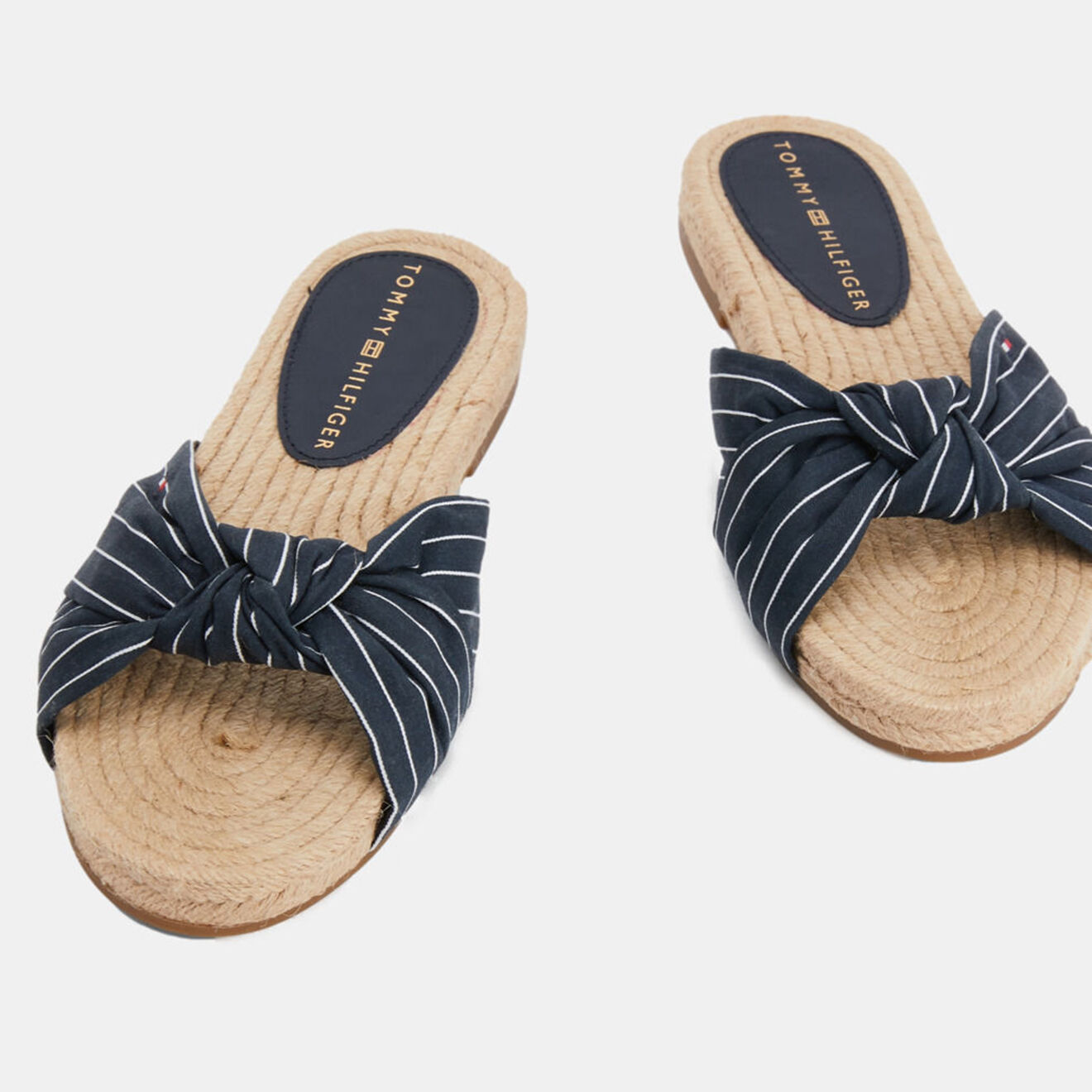 Tommy Hilfiger Mules espadrilles rayées bleu marine