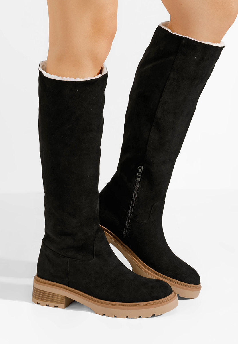 Bottes plates femme noires Nolia