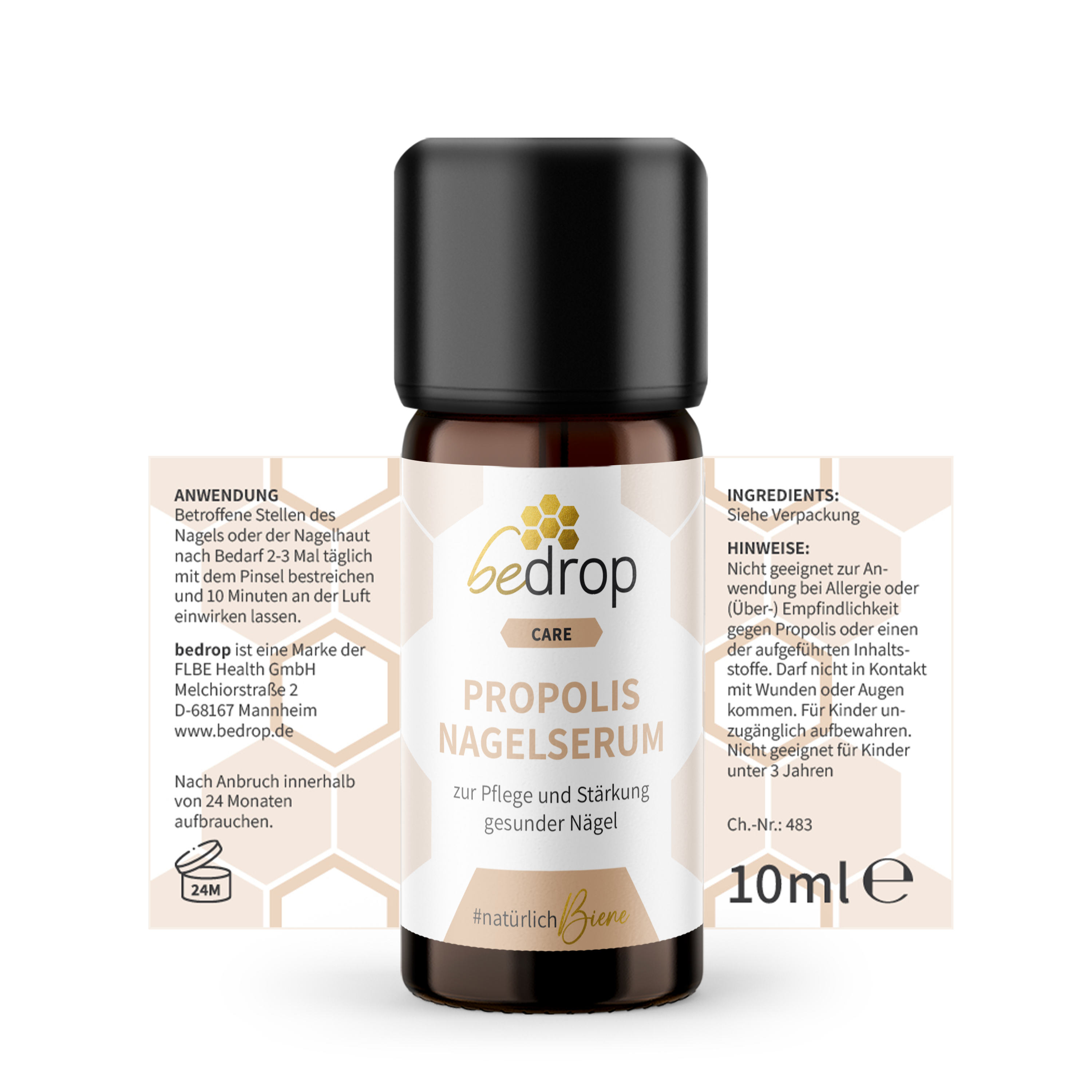 Propolis Nagelserum - Nagelpflege mit hochdosiertem Propolis & 4 ätherischen Ölen - 10ml
