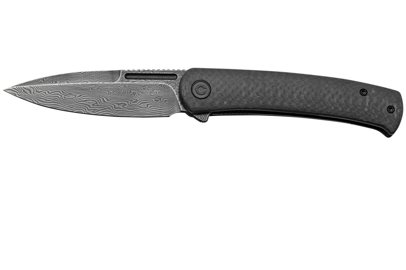 CIVIVI Caetus C21025C-DS1 Twill Carbon Fiber, Damascus Blade, zakmes