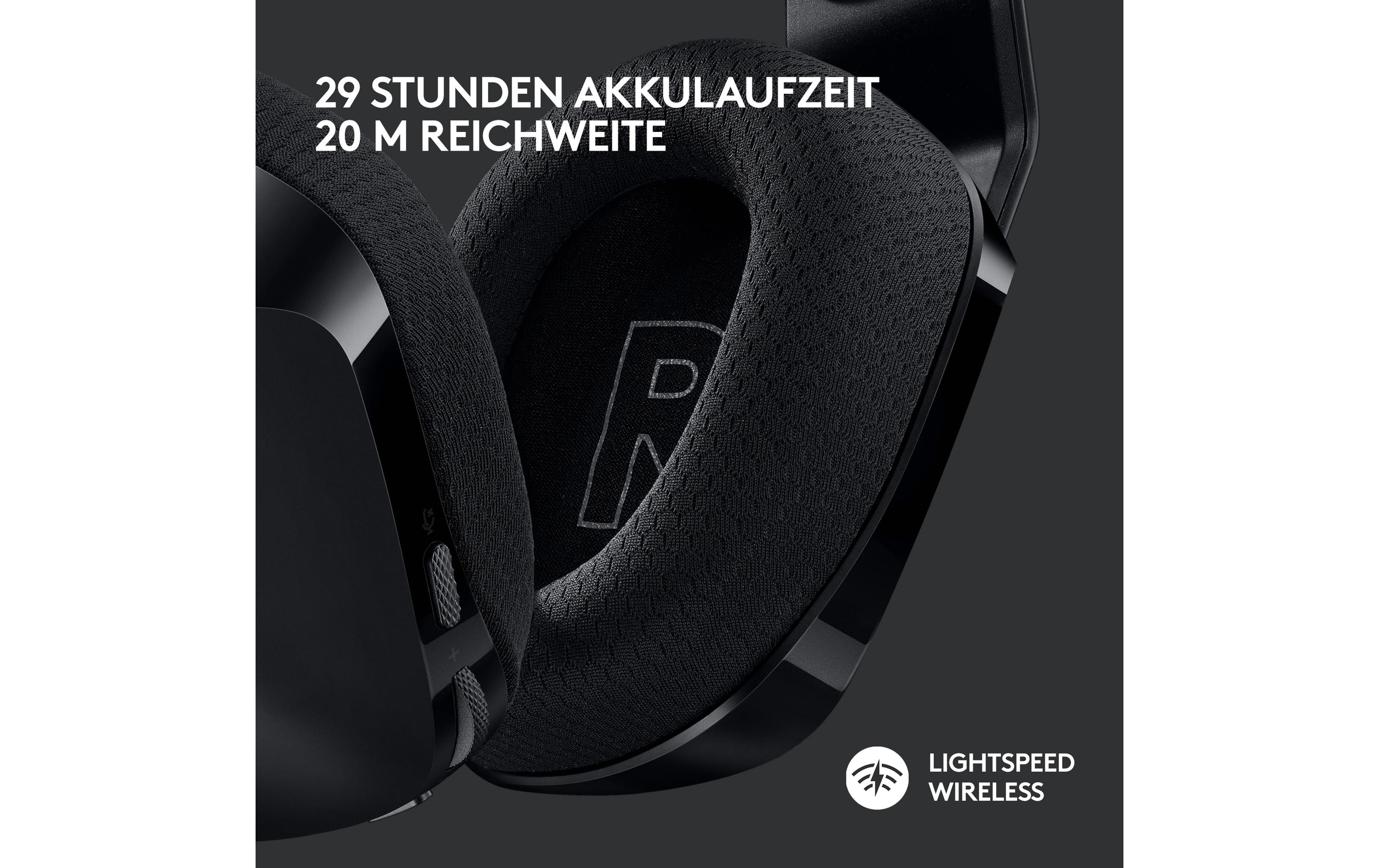 Headset G733 Lightspeed SchwarzWireless-Gaming-Headset mit DTS 7.1 Surround-Sound und RGB Beleuchtung