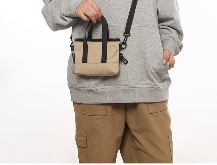 Hikuozy - Paneel Nylon Crossbody Tas