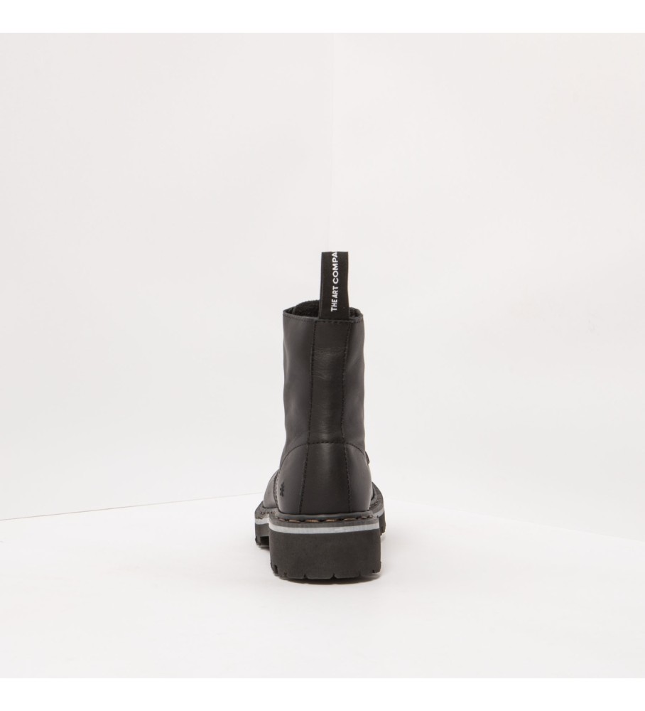 Botas de tornozelo Art em couro preto