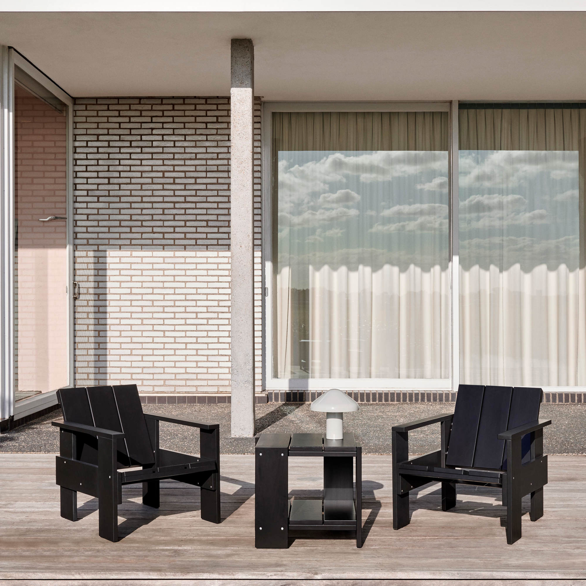 Loungestoel Crate Pinewood zwart