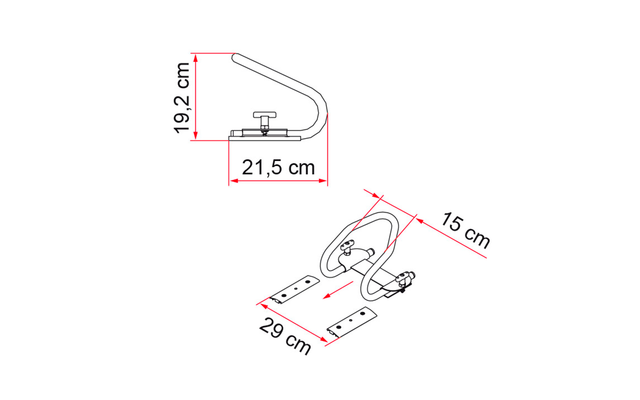 Fiamma Moto Wheel Chock Rear Reifenblockiersystem für Hinterreifen