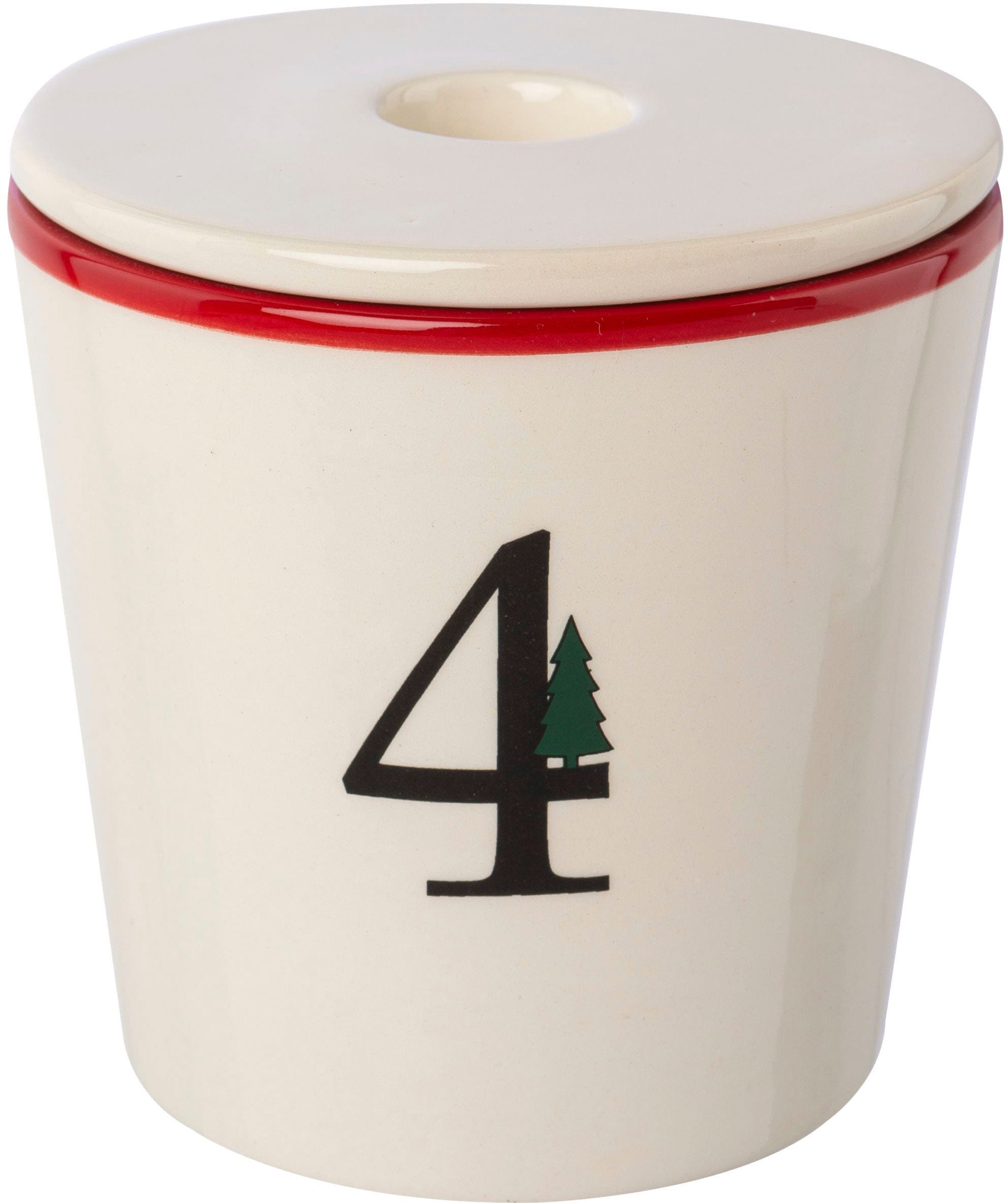 Creativ deco Kerzenhalter »Stabkerzenhalter für die Adventszeit, Weihnachtsdeko« Becher aus Keramik mit Cover 1 bis 4, Höhe ca. 10 cm, Adventsleuchter