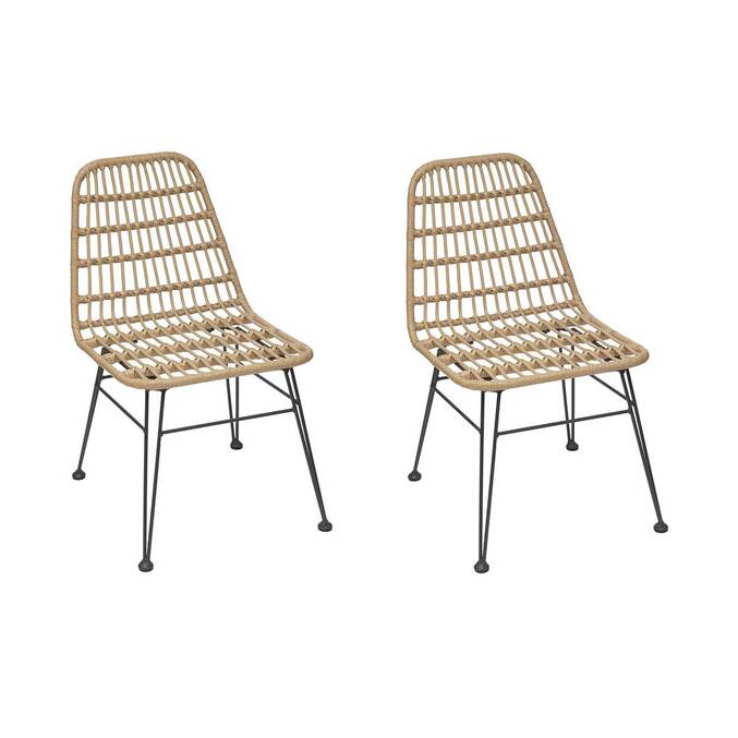 Lot de 2 chaises de jardin LAMBADA Sésame & Graphite