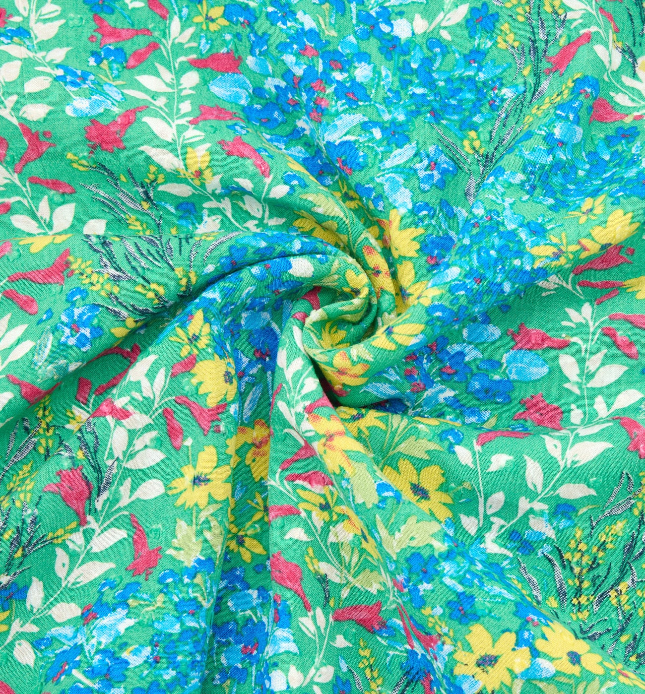 Coupon de 2 m viscose imprimée - Imprimé vert