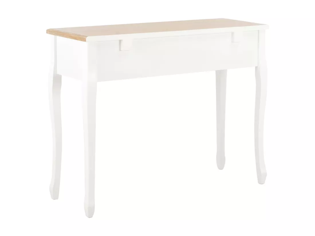 Table de console et coiffeuse avec 3 tiroirs Blanc