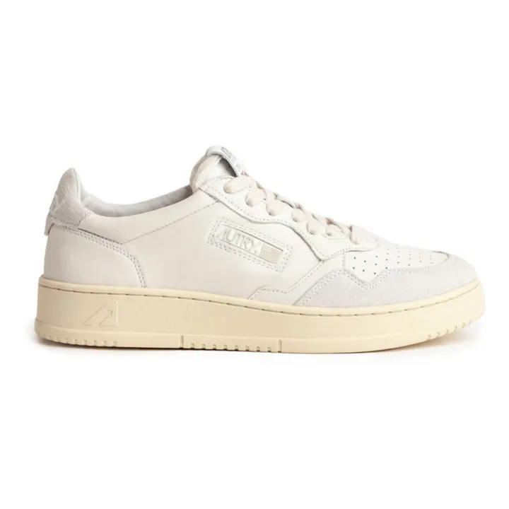 Autry Baskets Open Low Cuir/Suede | Blanc