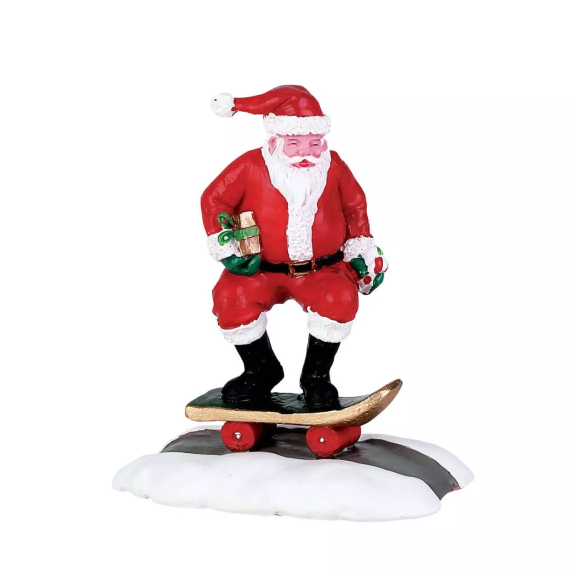 Personnage Lemax Père Noël en skate
