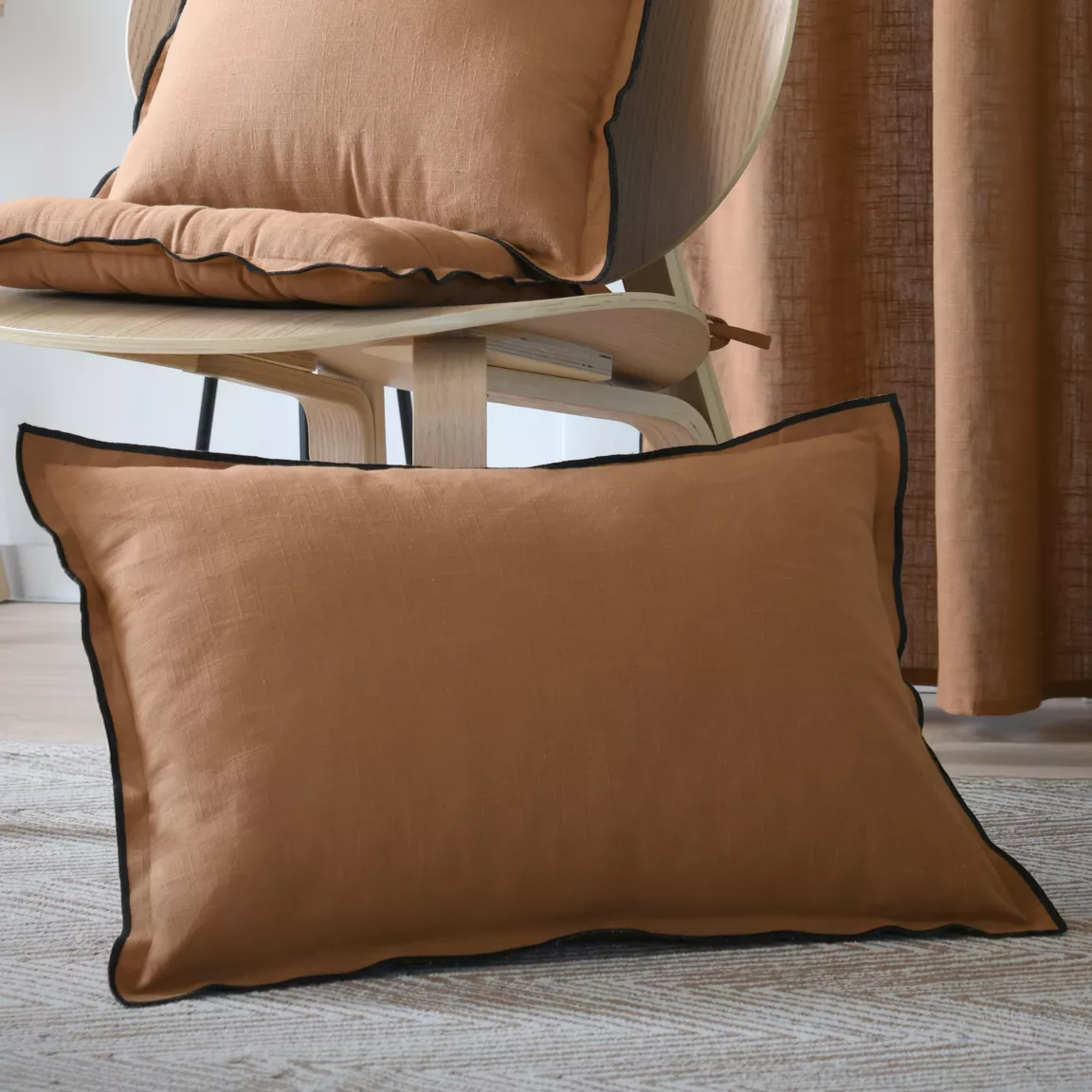 Coussin rectangulaire coton (40 x 60 cm) Helios Camel