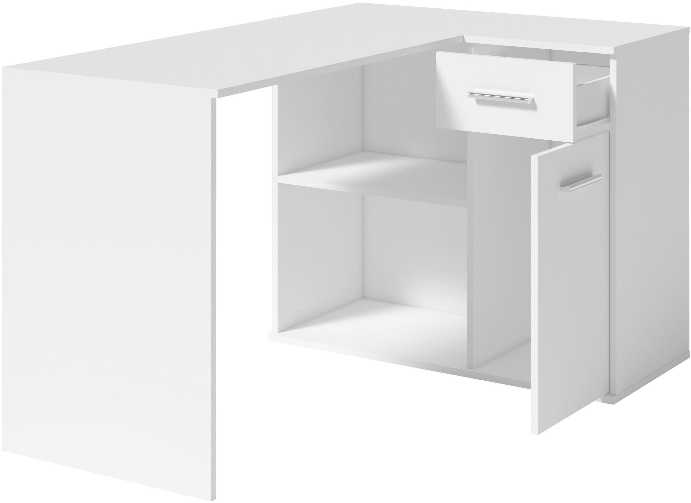 Home affaire Eckschreibtisch »Macon« Computertisch mit vielen Stauraummöglichkeiten, Breite 130 x 93 cm