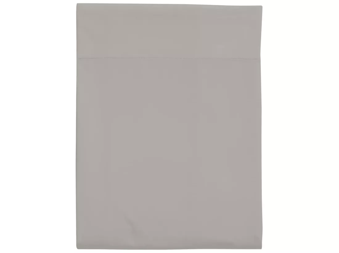Drap plat 100% coton gris mastic 180x290 cm