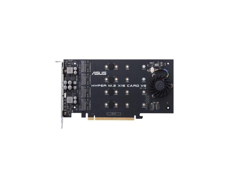 ASUS Host Bus Adapter HYPER M.2 X16 CARD V2 PCIe-Erweiterungskarte für vier NVMe M.2-SSDs