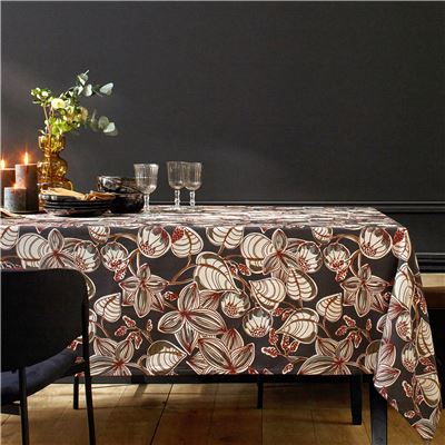 Nappe motif imprimé feuillage contemporain - BECQUET CRÉATION