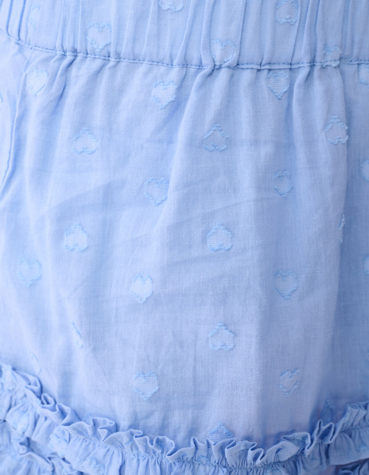 Ruffle Heart Mini Rok Lichtblauw
