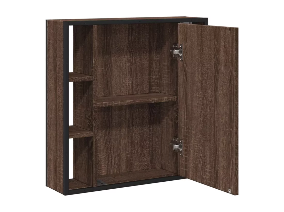 Prolenta Premium - Armoire à miroir de salle de bain chêne marron bois ingénierie
