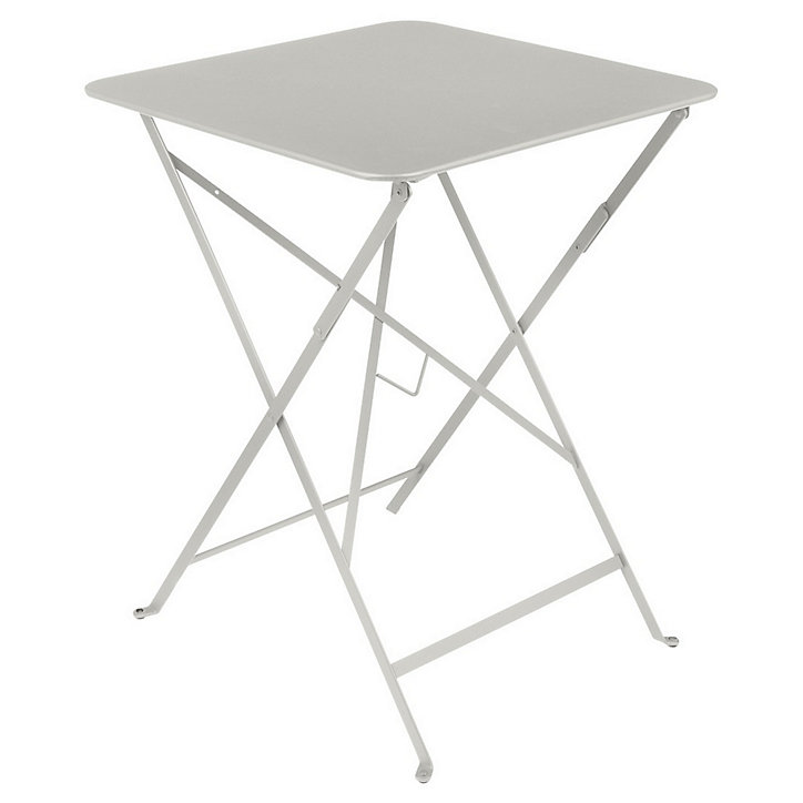 Table de jardin pliante Bistro en métal coloris gris argile L.57 x l.57 x H.74 cm