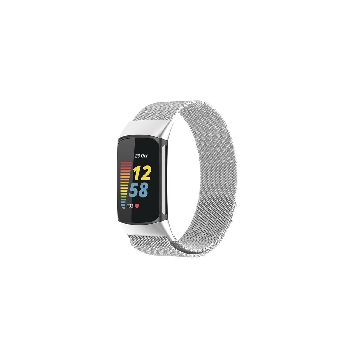 Milanese Loop-armbånd til Fitbit Charge 5 - Sølv