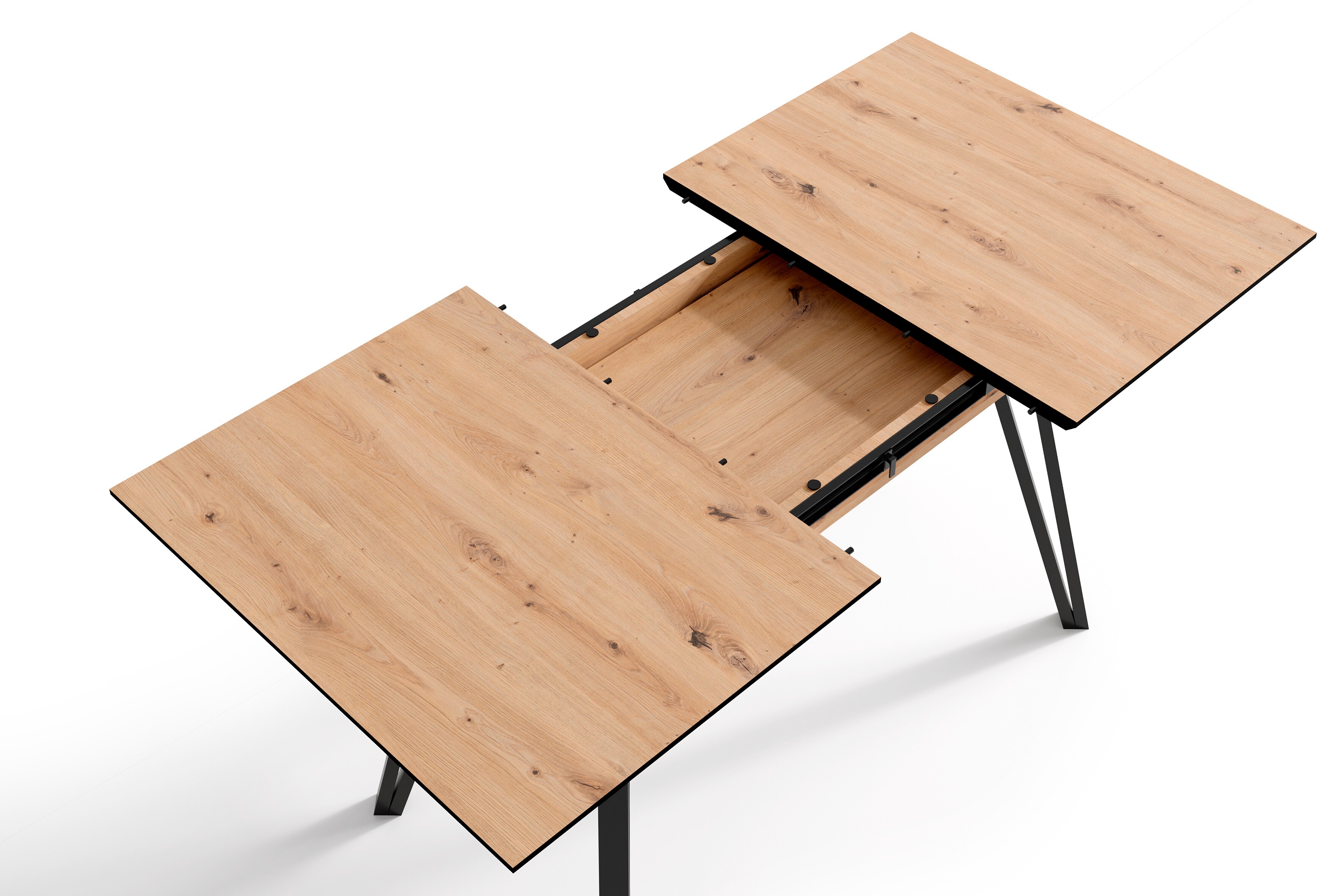 byLIVING Esstisch BERLIN, Breite 120 cm, Auszug 160 cm, Artisan Eiche/schwarz