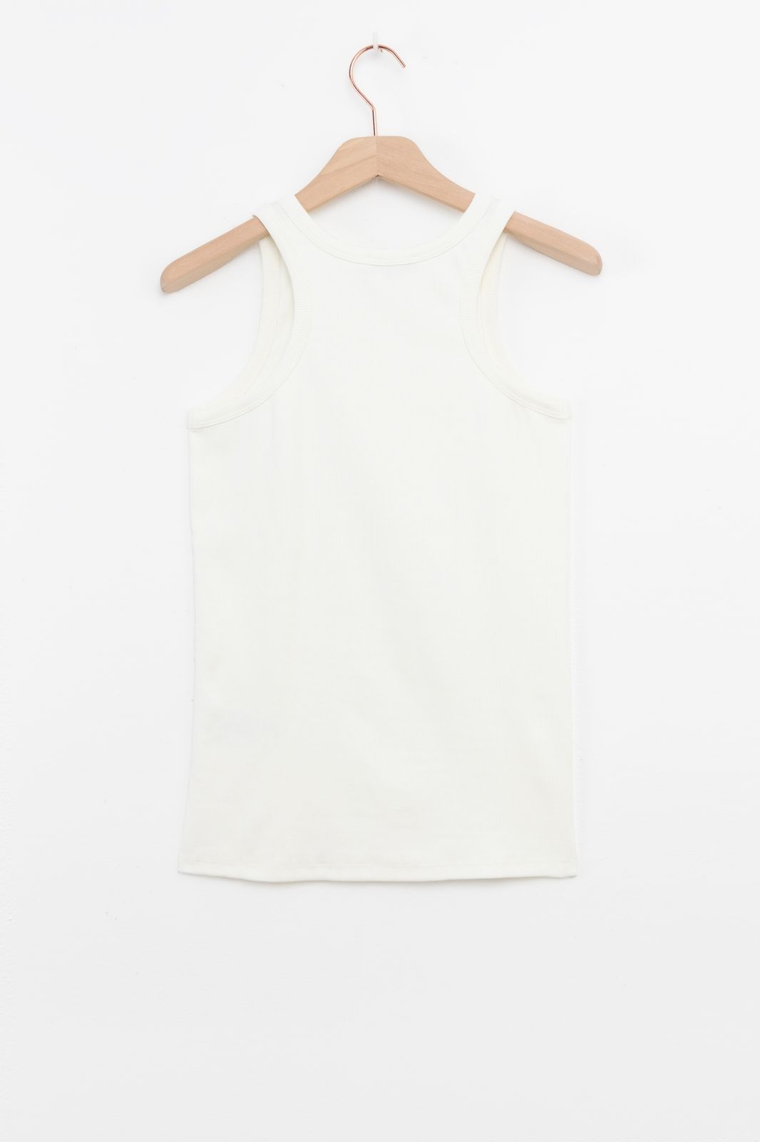 Wit rib singlet