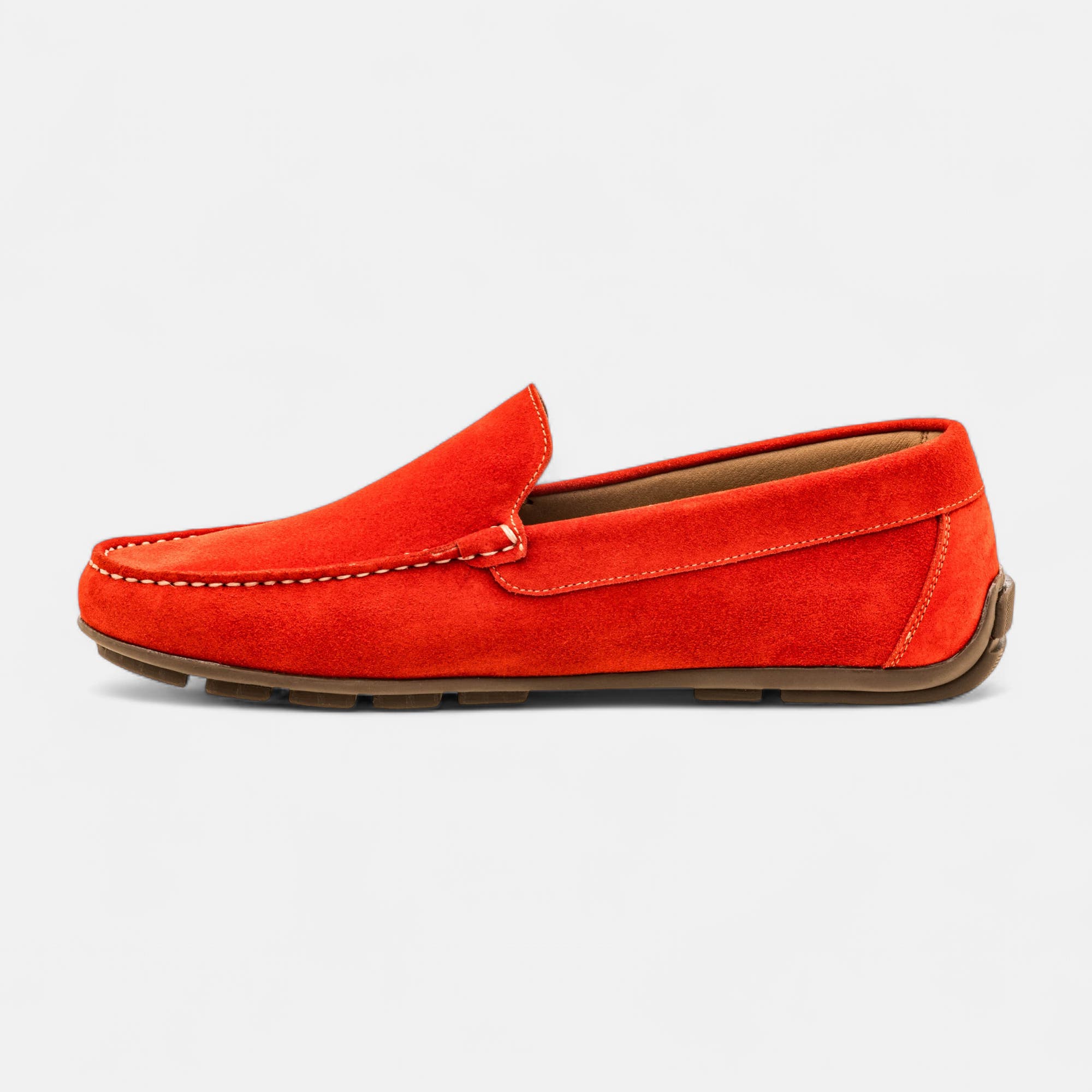 Mocassins Homme en cuir orange