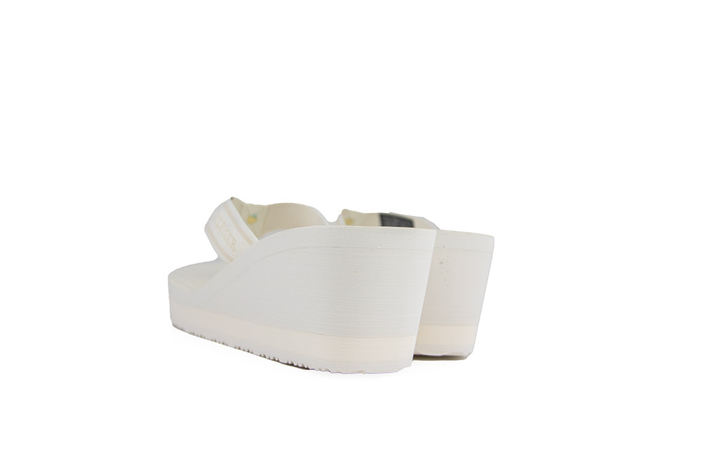 Tommy Hilfiger Stripes Wedge Beach Sandal Ivory