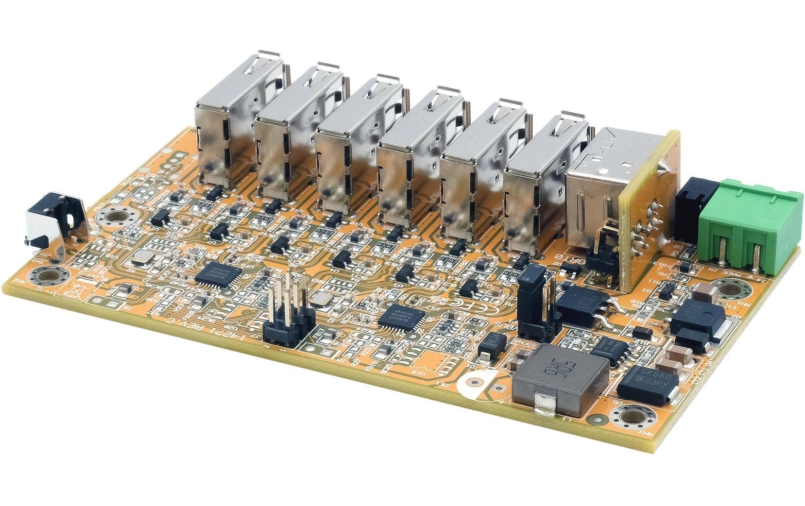 USB-Hub EX-1596HMVS-PL<br>Managed 6-Port USB 2.0 HUB-Platine mit 15KV ESD Überspannungsschutz