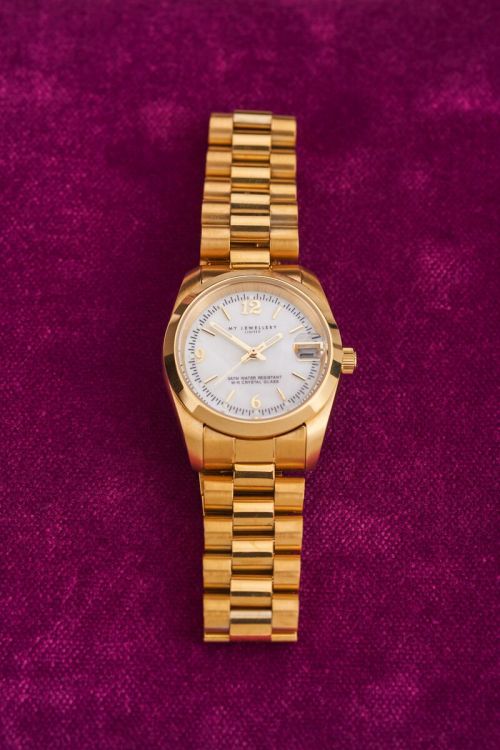 Horloge met schakelband & witte wijzerplaat