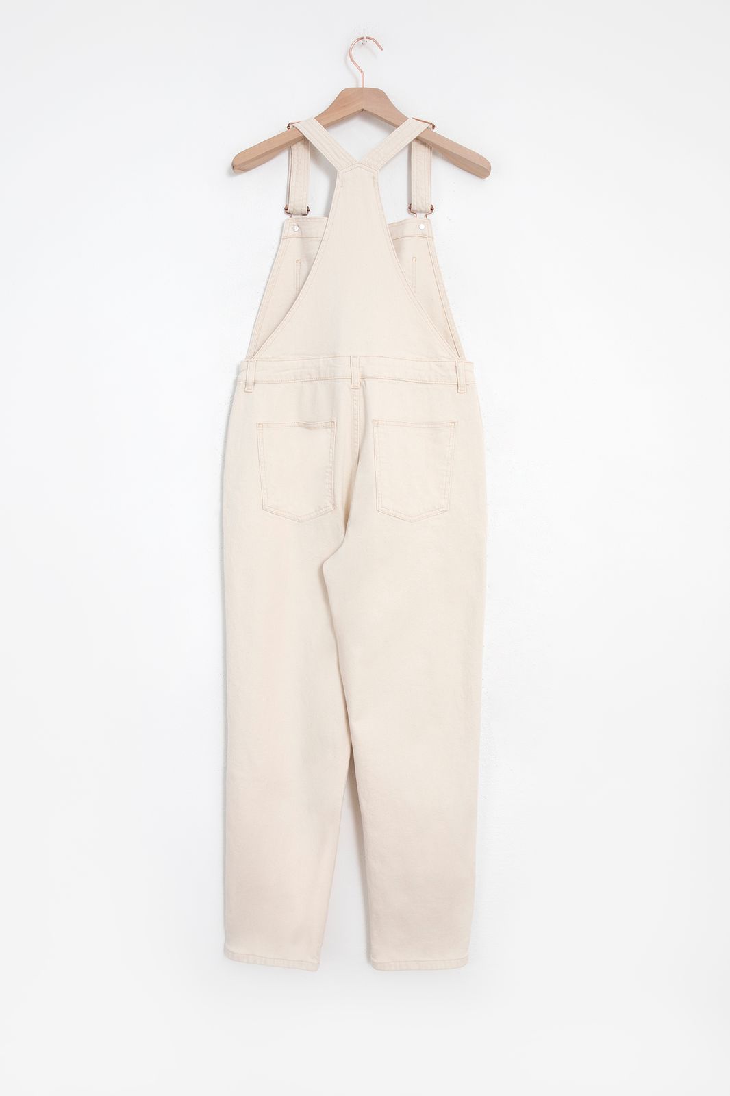 Witte denim tuinbroek met knopen