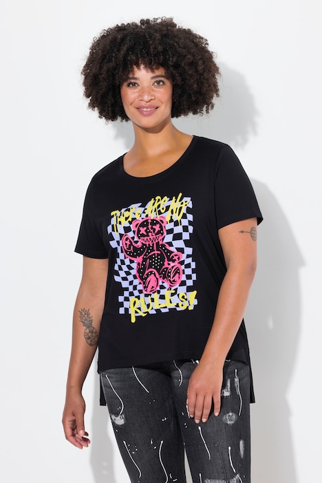 T-Shirt, Boxy Fit, Teddy-Motiv, Halbarm