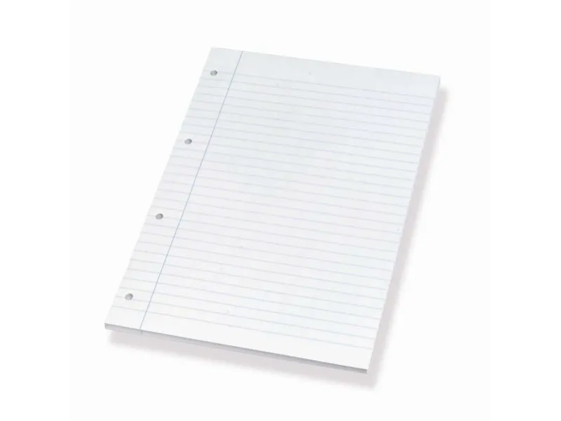 Blok A4 Bantex standard, linjeret, hullet - (5 stk.)
