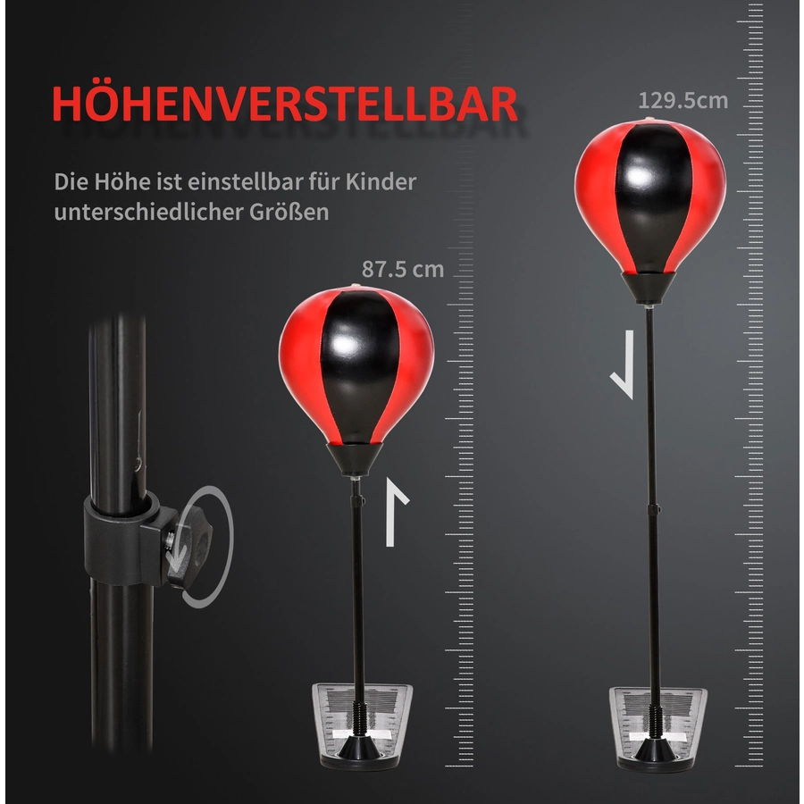 HOMCOM Aufblasbarer Punchingball mit Kinder-Boxhandschuhen bunt