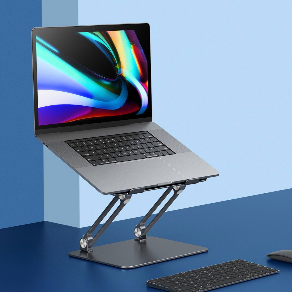 Passiv Kühlender MacBook / Laptop Alu Ständer Halterung Höhenverstellbar (10