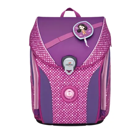 DerDiesDas Schulranzen-Set Ergoflex Max Purple Dots, 5-teilig