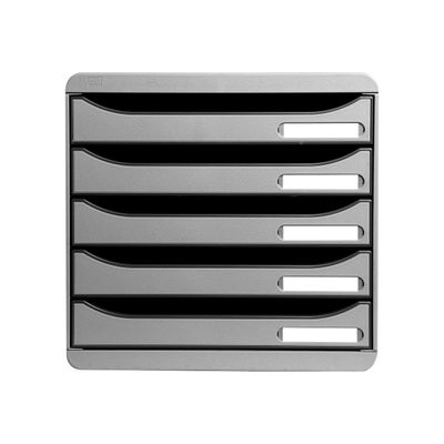Exacompta BigBox Plus - Module de classement 5 tiroirs - gris