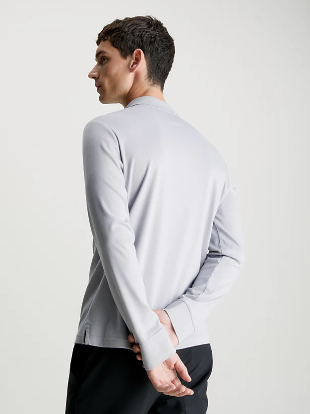 Camisa polo slim de manga comprida