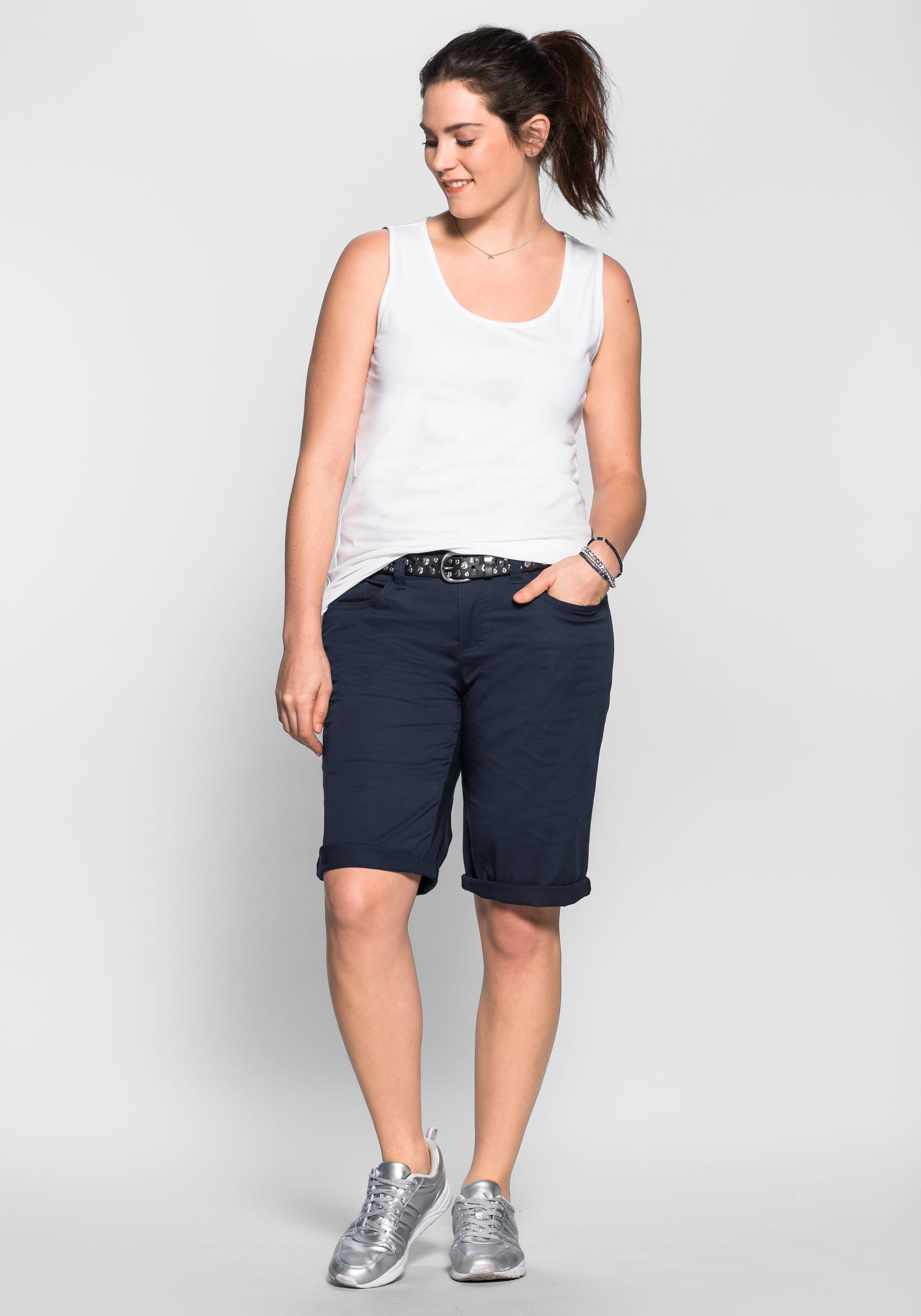 Bermudas in 5-Pocket-Form, aus Baumwoll-Twill